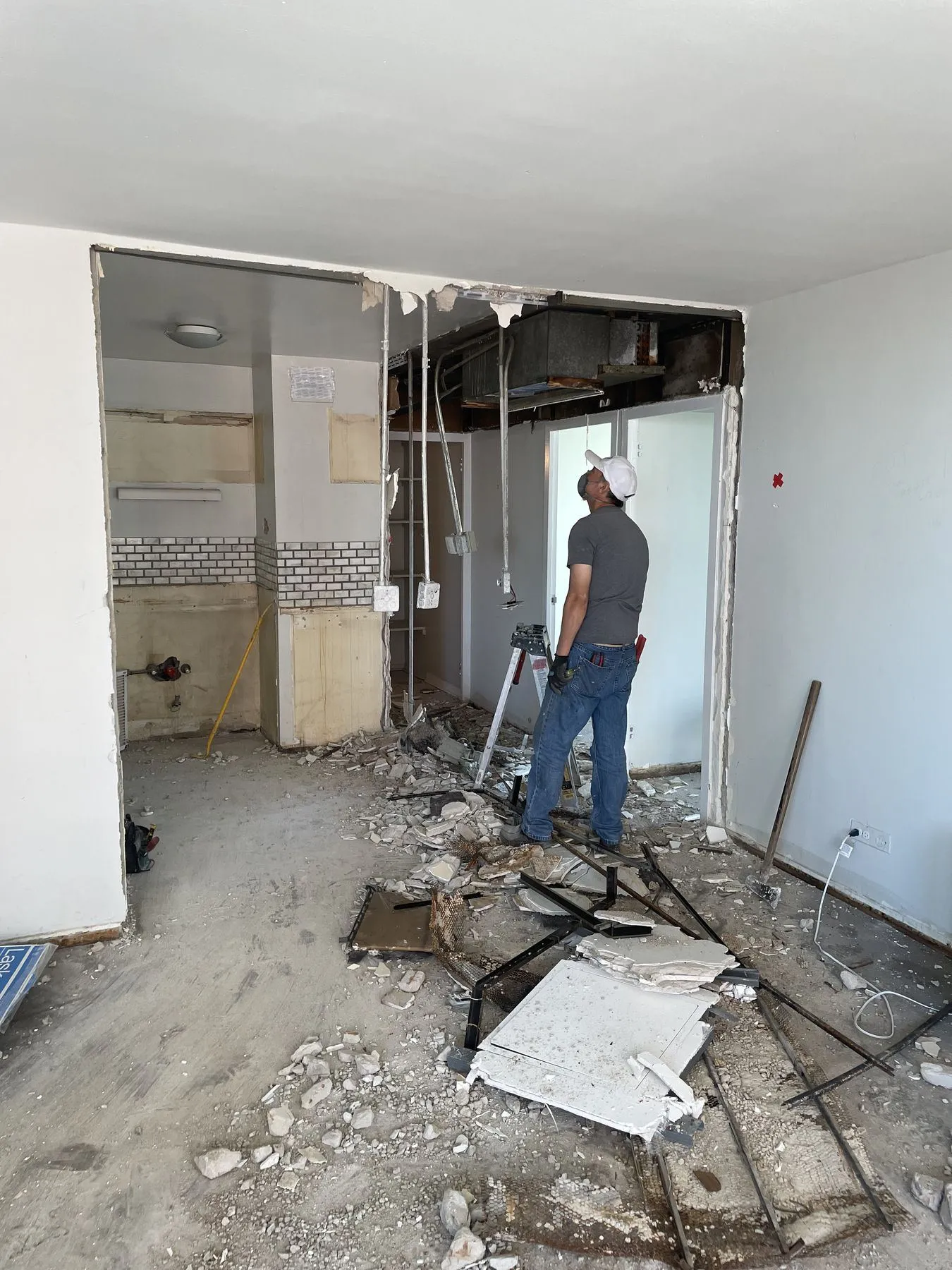 The space during demolition, before the new kitchen went in